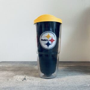 Tervis Steelers 24 Ounce Tumbler And Lid USA Black And Gold With Logo